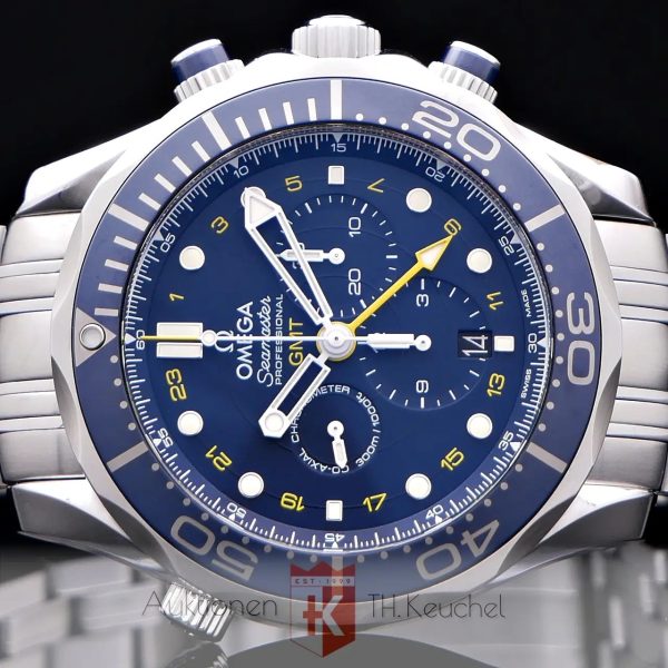 Omega Seamaster Diver 300m Co-Axial Chronometer GMT Chronograph 44mm