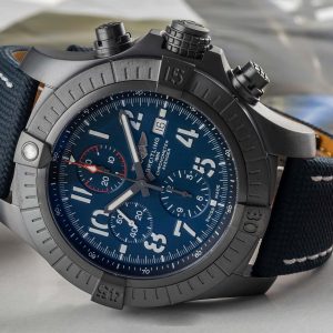 BREITLING Super Avenger Night Mission Chronograph Automatic Chronometer Blue Dial Men’s Watch