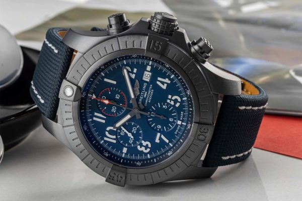 BREITLING Super Avenger Night Mission Chronograph Automatic Chronometer Blue Dial Men’s Watch