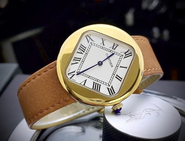 Cartier Pebble-Shaped “Baseball” Watch