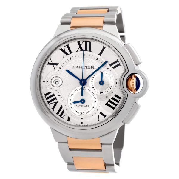 CARTIER Ballon Bleu De Cartier Chronograph Silvered flinque with sunray finish Dial Men’s Watch Item No. W6920063