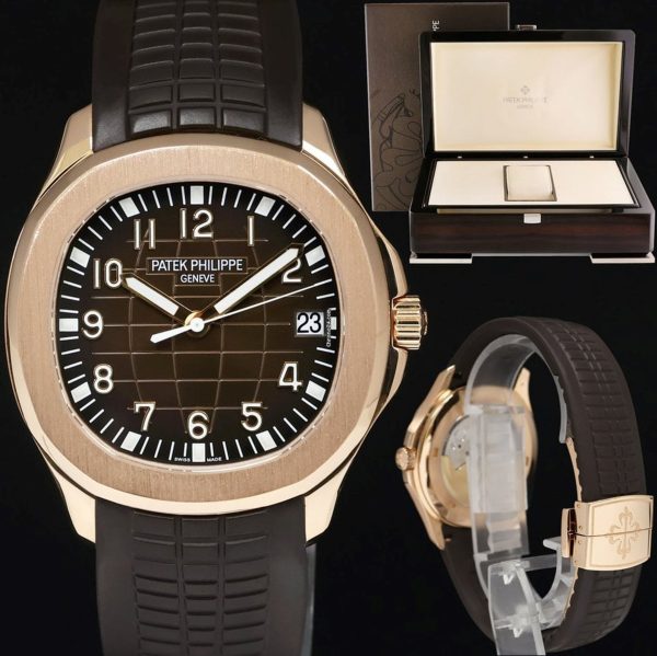 Patek Philippe Aquanaut 2020 MINT 5167R Aquanaut Rose Gold Brown 40mm Tropical Watch Box