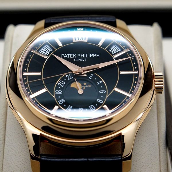 Patek Philippe Annual Calendar 5205R Complications Annual Calendar Moon Phases with Black Dial