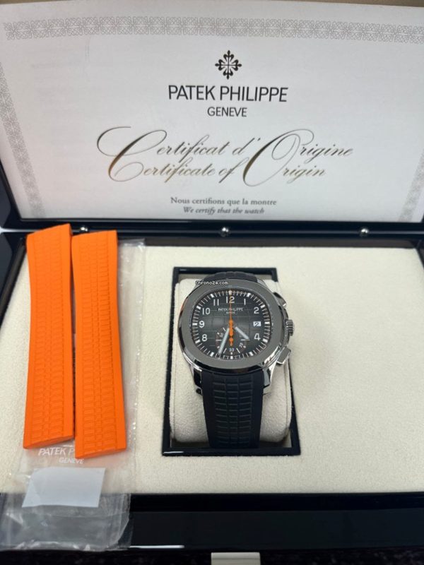 Patek Philippe Aquanaut Black Dial Automatic Men’s Chronograph Watch Black Rubber Strap 5968A-001