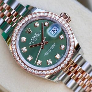 Rolex Lady-Datejust 279381RBR.0007 28mm Green Diamonds Dial