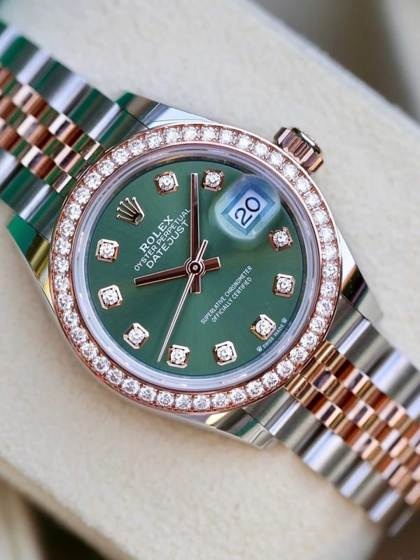 Rolex Lady-Datejust 279381RBR.0007 28mm Green Diamonds Dial