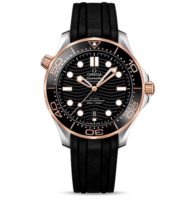 Omega Seamaster Automatic Steel & 18kt Sedna Gold Black Dial Men’s Watch 210.22.42.20.01.02