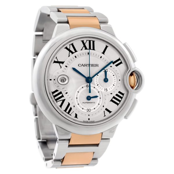 CARTIER Ballon Bleu De Cartier Chronograph Silvered flinque with sunray finish Dial Men’s Watch Item No. W6920063