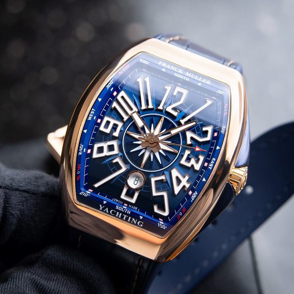 Franck Muller Vanguard Yachting Rose Gold Blue Dial Automatic V 45 SC DT