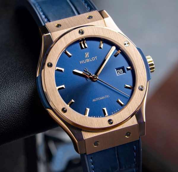 Hublot Classic Fusion Blue Rose King Gold Automatic Blue Sunburst Dial 42mm