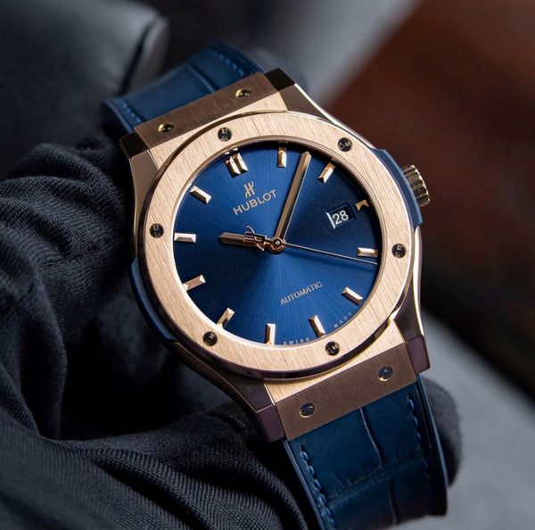 Hublot Classic Fusion Blue Rose King Gold Automatic Blue Sunburst Dial 42mm