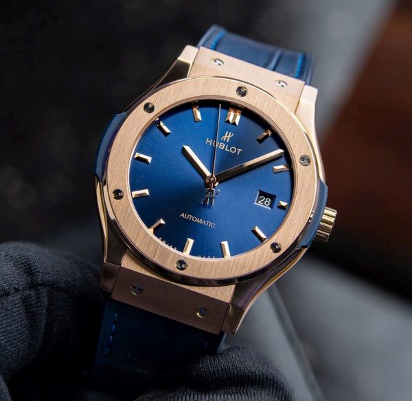 Hublot Classic Fusion Blue Rose King Gold Automatic Blue Sunburst Dial 42mm