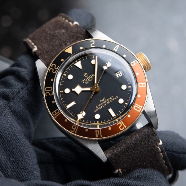 Tudor Black Bay GMT Two Tone Yellow Gold Steel Leather 41mm