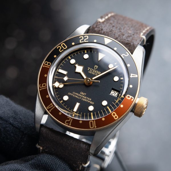 Tudor Black Bay GMT Two Tone Yellow Gold Steel Leather 41mm