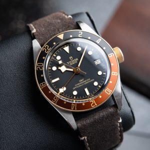 Tudor Black Bay GMT Two Tone Yellow Gold Steel Leather 41mm