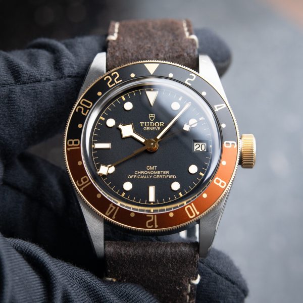 Tudor Black Bay GMT Two Tone Yellow Gold Steel Leather 41mm