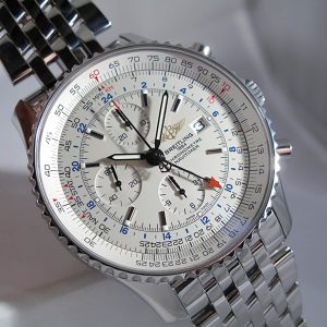 BREITLING Navitimer World Chronograph Automatic Chronometer Silver Dial Men’s Watch Item No. A2432212-G571-453A