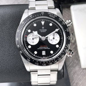 Tudor Black Bay Chrono Steel Bracelet Black Reverse Panda Dial