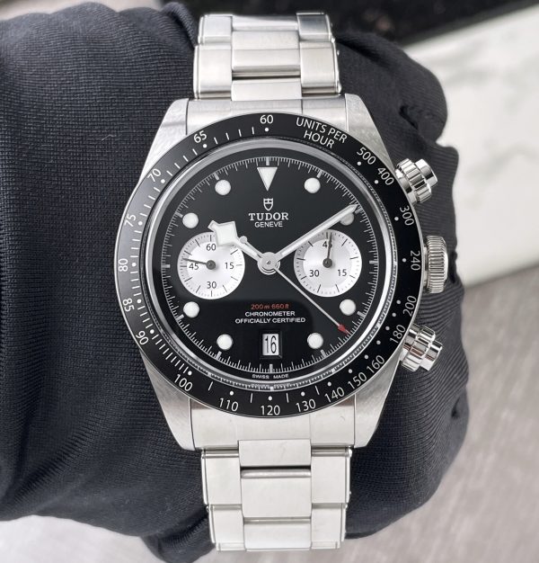 Tudor Black Bay Chrono Steel Bracelet Black Reverse Panda Dial