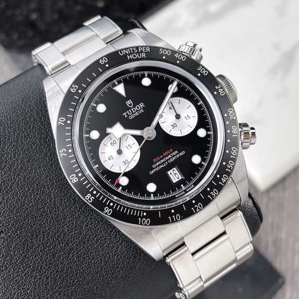 Tudor Black Bay Chrono Steel Bracelet Black Reverse Panda Dial