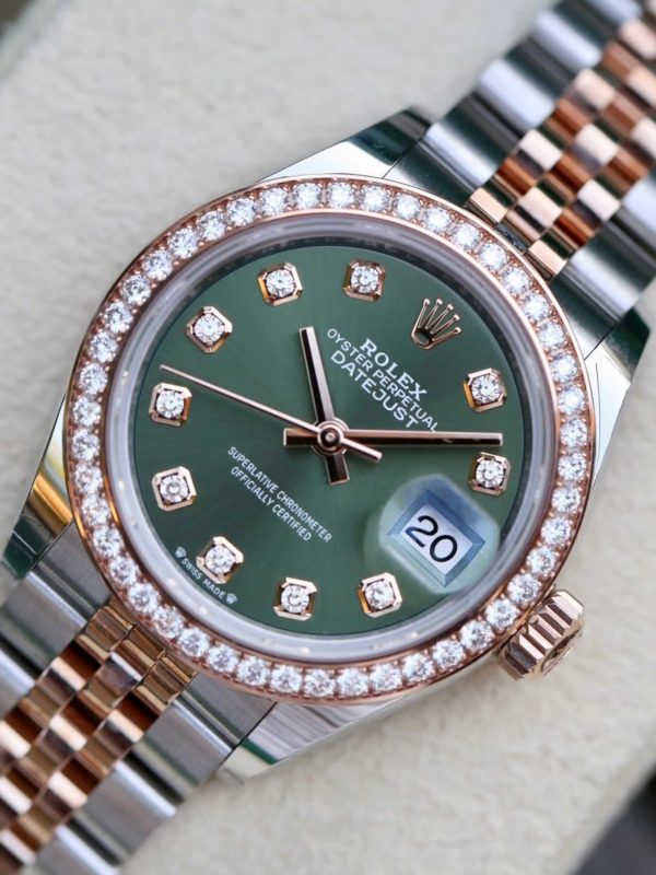 Rolex Lady-Datejust 279381RBR.0007 28mm Green Diamonds Dial