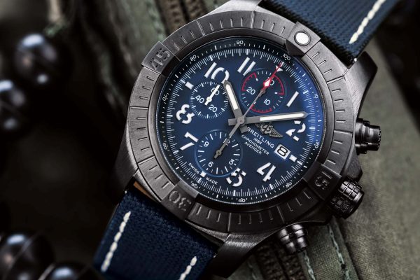 BREITLING Super Avenger Night Mission Chronograph Automatic Chronometer Blue Dial Men’s Watch