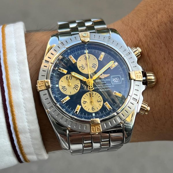 BREITLING Chronomat Chronograph Automatic Chronometer Blue Dial Men’s Watch Item No. B13352