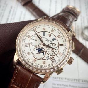 Patek Philippe Sun and Moon cheap Japanese mechanical watch with 42mm stones