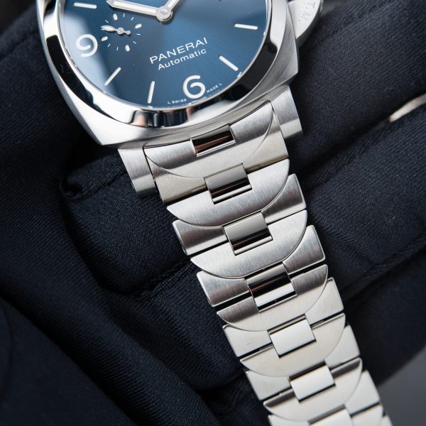 Panerai Luminor Marina Specchio Blu UNWORN Blue Watch Steel Bracelet Date Pam1316