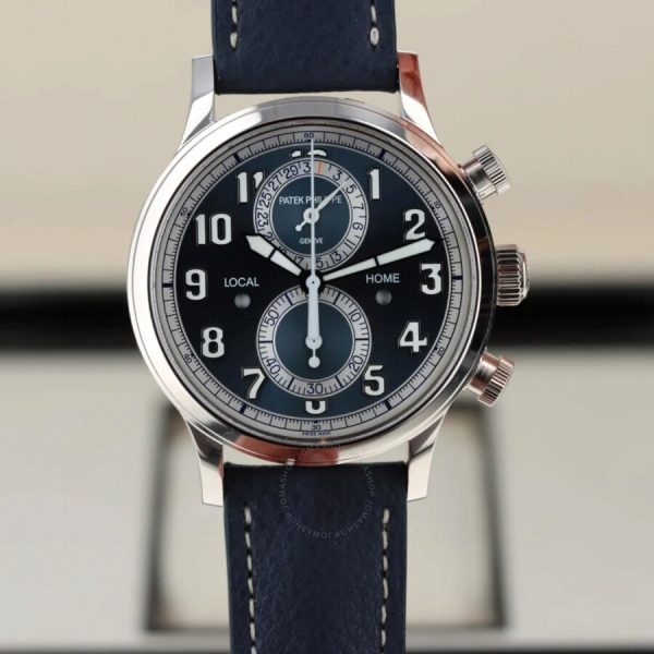 Patek Philippe Complications Calatrava Pilot Travel Time Chronograph Automatic Watch 5924G-010 (Blue)