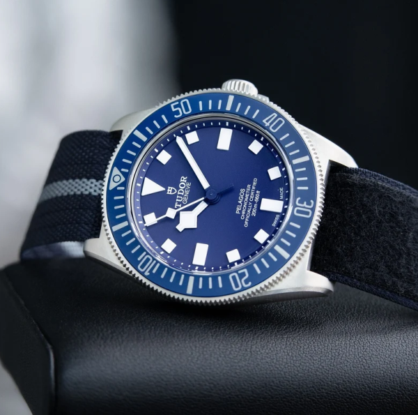 Tudor Pelagos FXD MN22 Marine Nationale Titanium Blue Dial Divers Watch