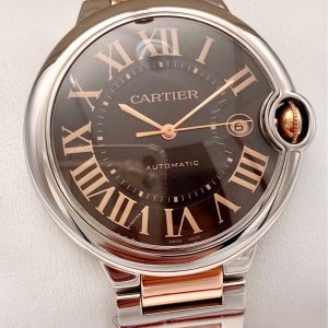 Cartier Ballon Bleu Choco Dial Two-Tone Rose Gold Plated 42mm Ref. W6920032