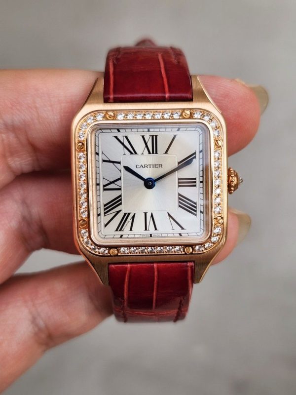 Cartier Santos Dumont 18K Rose Gold Diamond