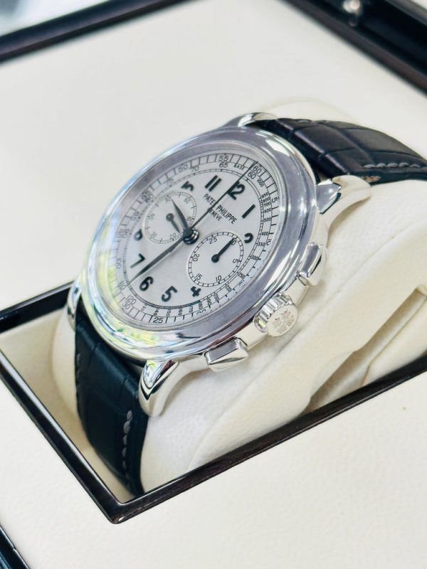 Patek Philippe Complications Annual Calendar Chronograph White Gold Silver Dial