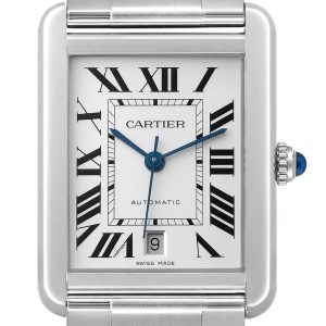 Cartier Tank Solo XL Silver Dial Automatic Steel Mens Watch W5200028