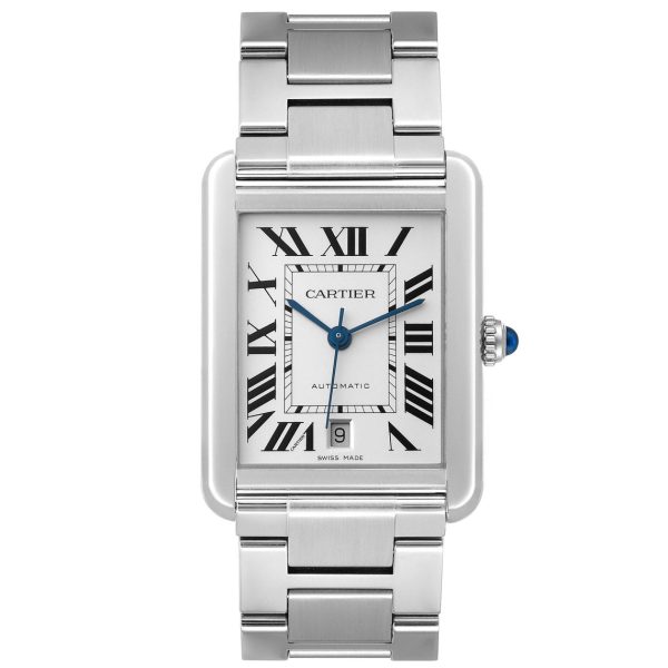 Cartier Tank Solo XL Silver Dial Automatic Steel Mens Watch W5200028