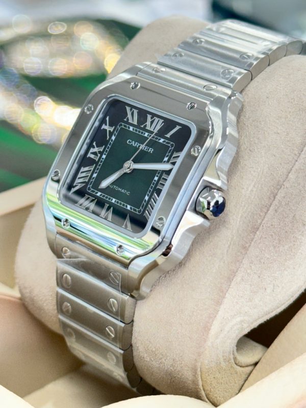 Cartier Santos WSSA0061 Green Dial Medium Model Stainless Steel