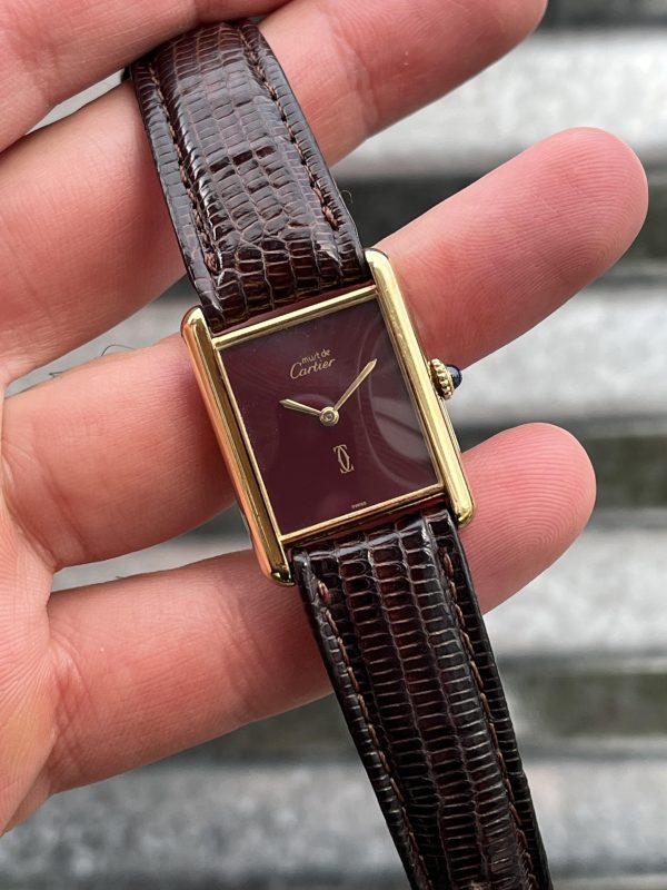 Cartier Tank Vermeil Bordeaux Dial