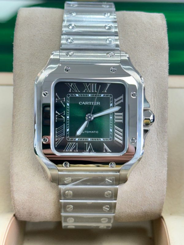 Cartier Santos WSSA0061 Green Dial Medium Model Stainless Steel