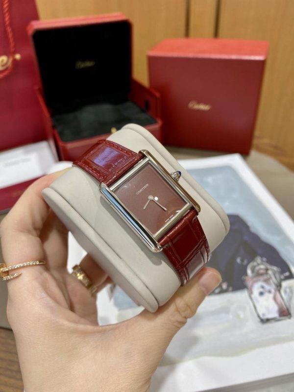 Cartier Tank Must Quartz Red Dial Ladies Watch