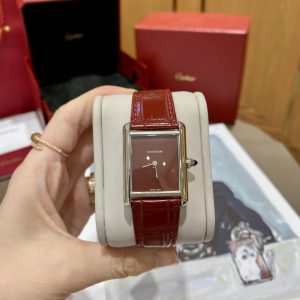 Cartier Tank Must Quartz Red Dial Ladies Watch