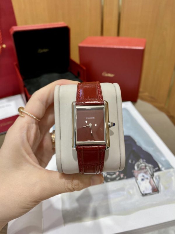 Cartier Tank Must Quartz Red Dial Ladies Watch