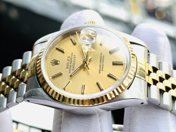 Rolex Oyster Perpetual Datejust 16233 Stainless Steel Gold Plated Men’s Watch